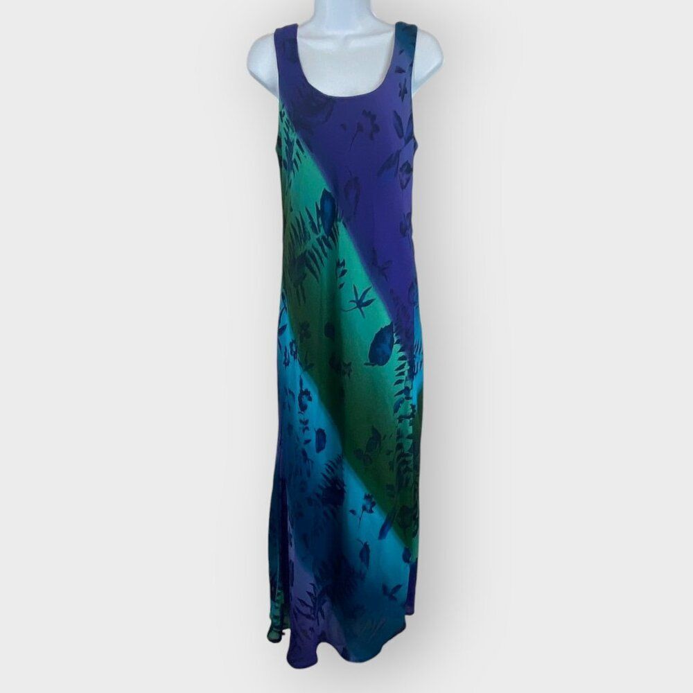 VTG Y2K 90s Whimsigoth Fairy Maxi Dress | 10 | Chiffon | Floral | Lined | USA